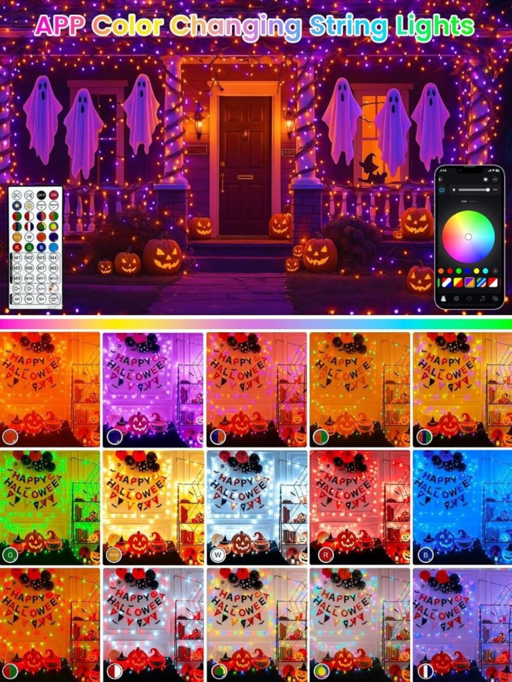 400 LED Smart RGB Color Changing String Lights with APP & Remote - Perfect for - Picture 2 of 7